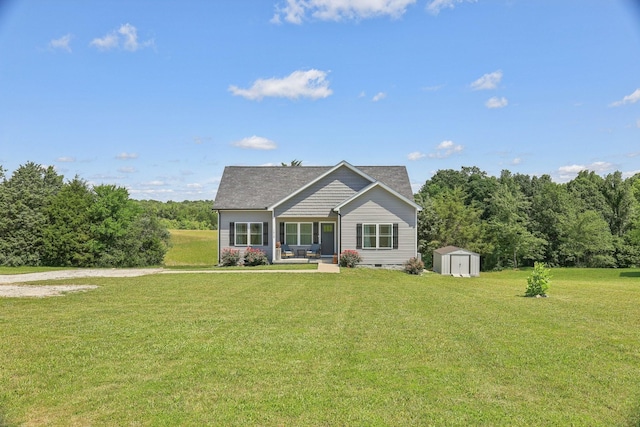 1219 Oak Grove Rd, Dickson, TN 37055 - view of front of house with a storage unit, a front lawn, and crawl space