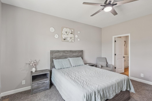 1219 Oak Grove Rd, Dickson, TN 37055 - carpeted bedroom with ensuite bathroom and ceiling fan