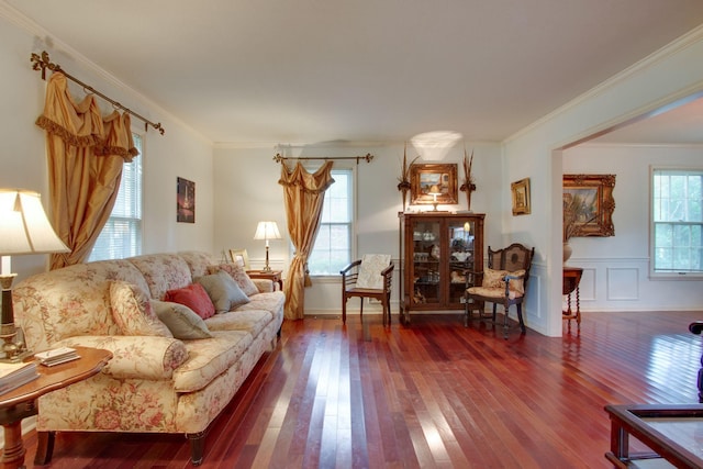 201 Stoneybrook Rd, Columbia, TN 38401 - living area featuring hardwood / wood-style floors and crown molding