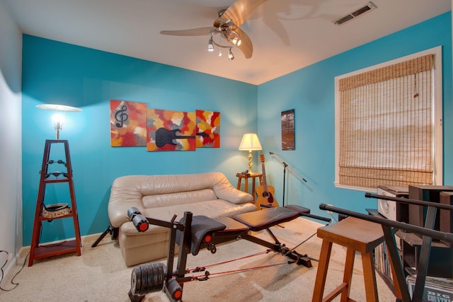 201 Stoneybrook Rd, Columbia, TN 38401 - carpeted living room with a ceiling fan and baseboards