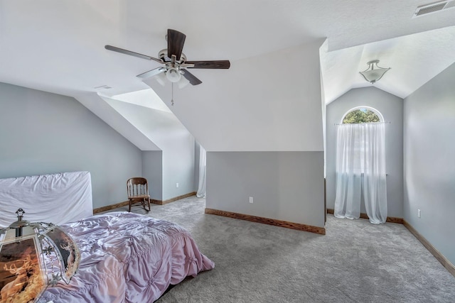3534 Summertown Hwy, Summertown, TN 38483 - bedroom with lofted ceiling, carpet flooring, and ceiling fan