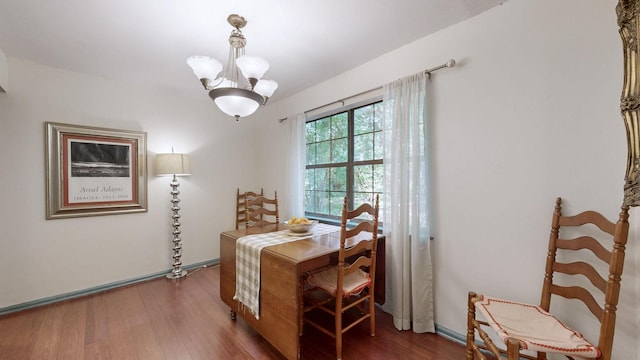5131 Hunters Point Ln, Hermitage, TN 37076 - dining space with a chandelier and wood finished floors