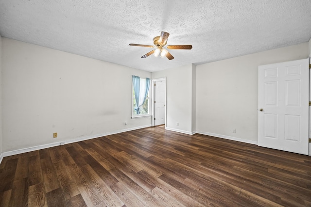 7125 Sutton Pl, Fairview, TN 37062 - spare room with ceiling fan, dark wood-type flooring, and a textured ceiling