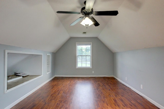 4425 Taylor Hall Ln, Adams, TN 37010 - bonus room with built in features, wood finished floors, lofted ceiling, and a ceiling fan