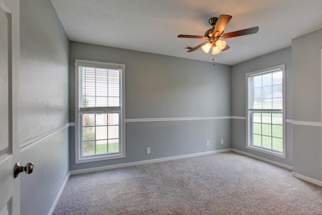 4425 Taylor Hall Ln, Adams, TN 37010 - unfurnished room with plenty of natural light, carpet, ceiling fan, and a textured ceiling