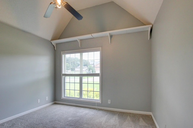 4425 Taylor Hall Ln, Adams, TN 37010 - empty room with carpet flooring, lofted ceiling, and ceiling fan