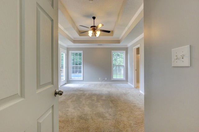 4425 Taylor Hall Ln, Adams, TN 37010 - corridor featuring a raised ceiling, carpet flooring, and crown molding