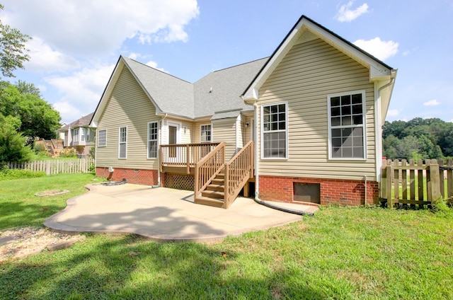 4425 Taylor Hall Ln, Adams, TN 37010 - back of property featuring a patio area, a deck, and roof with shingles