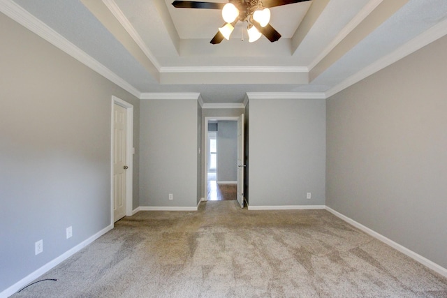 4425 Taylor Hall Ln, Adams, TN 37010 - carpeted empty room featuring a raised ceiling, ceiling fan, and crown molding