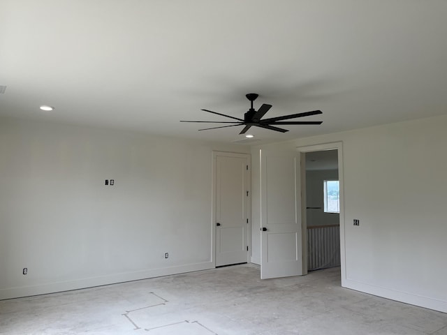 133 Scarsdale Dr S, Hendersonville, TN 37075 - empty room with ceiling fan, concrete flooring, and recessed lighting