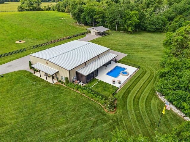 4934 Reynolds Rd, Columbia, TN 38401 - aerial view of property and surrounding area featuring a pool area