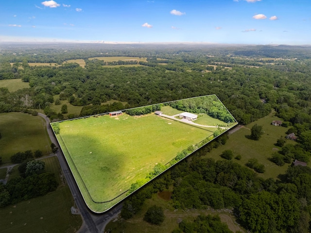 4934 Reynolds Rd, Columbia, TN 38401 - view of rural area with property boundaries highlighted and a heavily wooded area