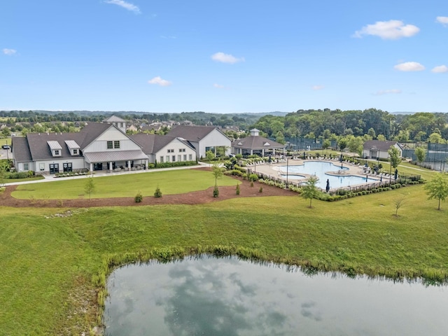 679 Overton Way, Spring Hill, TN 37174 - aerial perspective of suburban area featuring a nearby body of water and a pool area