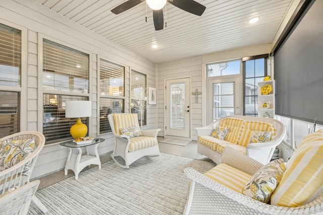 679 Overton Way, Spring Hill, TN 37174 - sunroom with a ceiling fan and an outdoor hangout area