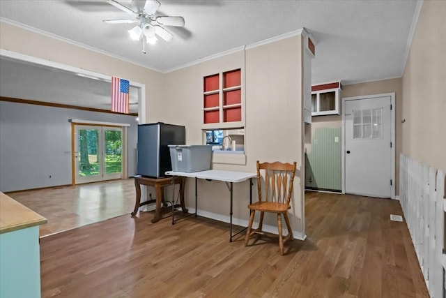 106 Ulcer Hollow Rd, Waverly, TN 37185 - office space featuring wood finished floors, crown molding, and ceiling fan