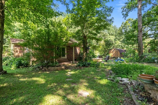 106 Ulcer Hollow Rd, Waverly, TN 37185 - view of green lawn featuring a storage shed