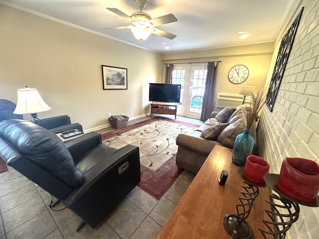 412 Winwood Dr, Lebanon, TN 37087 - living area with a ceiling fan, ornamental molding, and a wall mounted AC
