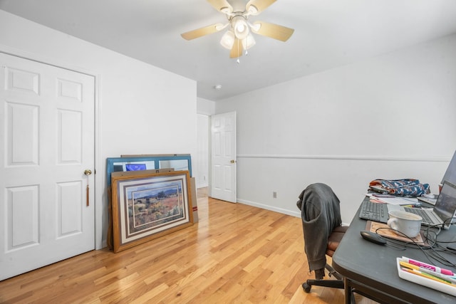 3899 Sadlersville Rd, Adams, TN 37010 - home office with light wood-type flooring and a ceiling fan