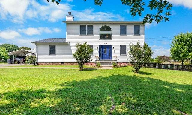 3899 Sadlersville Rd, Adams, TN 37010 - colonial inspired home with a chimney, a carport, and crawl space