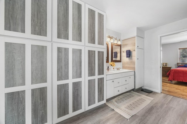 3899 Sadlersville Rd, Adams, TN 37010 - full bath featuring wood finished floors, connected bathroom, and double vanity