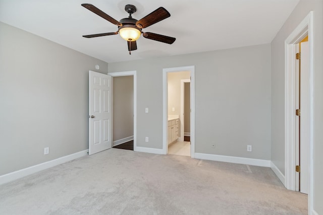 2105 Chels Way, Old Hickory, TN 37138 - unfurnished bedroom with light carpet, connected bathroom, and ceiling fan