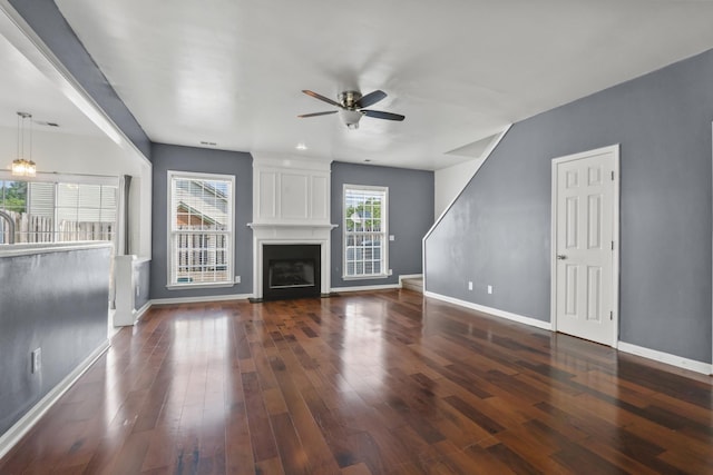 3405 Old Anderson Rd Unit 203, Antioch, TN 37013 - unfurnished living room featuring ceiling fan, wood finished floors, and a fireplace