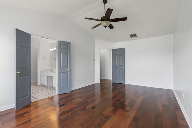 3405 Old Anderson Rd Unit 203, Antioch, TN 37013 - unfurnished bedroom with lofted ceiling, wood finished floors, connected bathroom, and ceiling fan