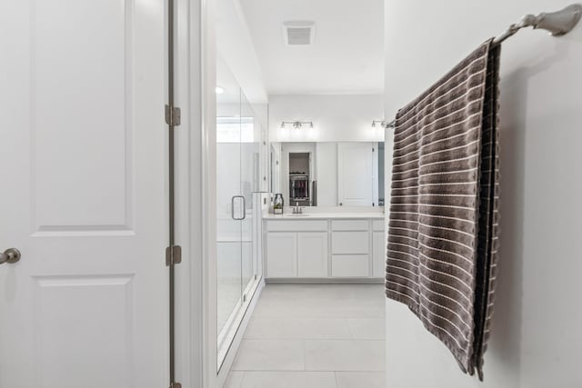 2337 Williamsport Lndg, Columbia, TN 38401 - bathroom with vanity, a shower stall, and tile patterned floors