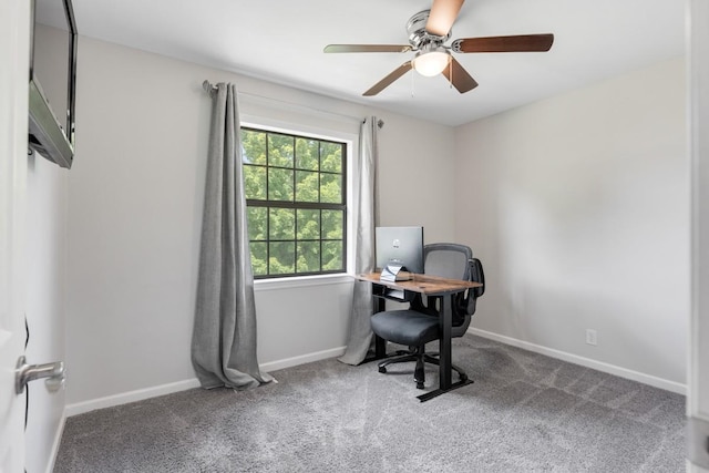 117 Maple Way N, Hendersonville, TN 37075 - home office featuring ceiling fan and carpet flooring