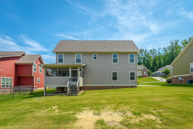 8146 Perfect Vw, Ooltewah, TN 37363 - rear view of house with a sunroom and crawl space