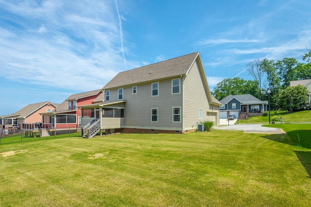 8146 Perfect Vw, Ooltewah, TN 37363 - back of house featuring a sunroom, a residential view, and crawl space