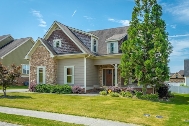8146 Perfect Vw, Ooltewah, TN 37363 - view of front of property with stone siding, covered porch, and roof with shingles