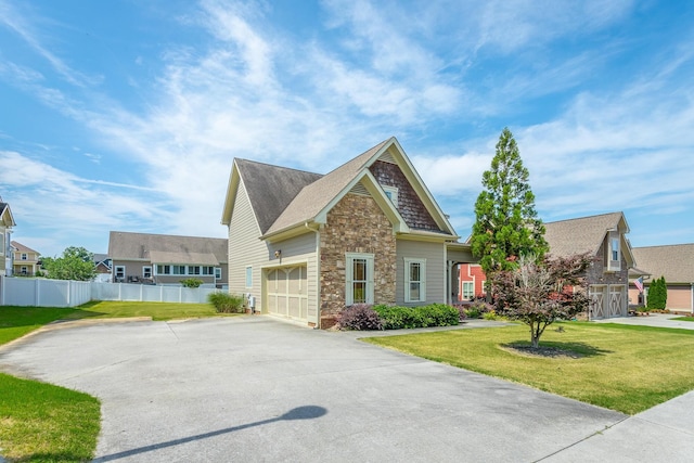 8146 Perfect Vw, Ooltewah, TN 37363 - craftsman-style home with stone siding, driveway, and roof with shingles
