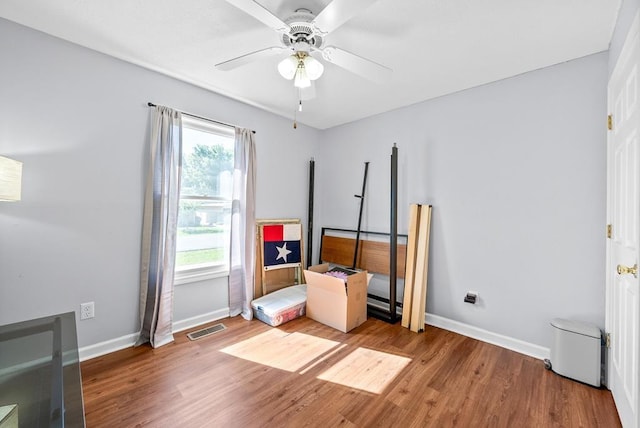 705 Pineridge Dr, Hopkinsville, KY 42240 - unfurnished bedroom with wood finished floors and a ceiling fan