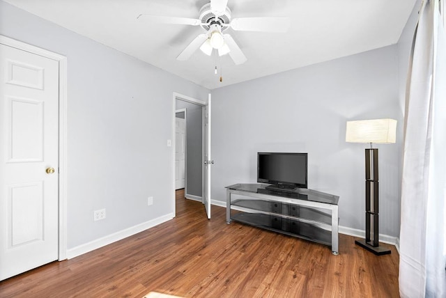 705 Pineridge Dr, Hopkinsville, KY 42240 - living room featuring wood finished floors and ceiling fan