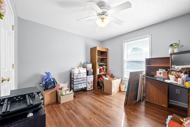 705 Pineridge Dr, Hopkinsville, KY 42240 - office featuring wood finished floors and ceiling fan