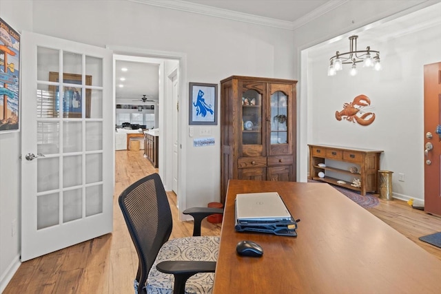1055 Sumner Grv, Spring Hill, TN 37174 - home office featuring light wood-style flooring and crown molding