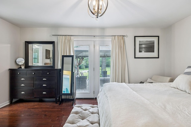 9505 Inavale Ln, Brentwood, TN 37027 - bedroom featuring access to exterior and dark wood-style flooring