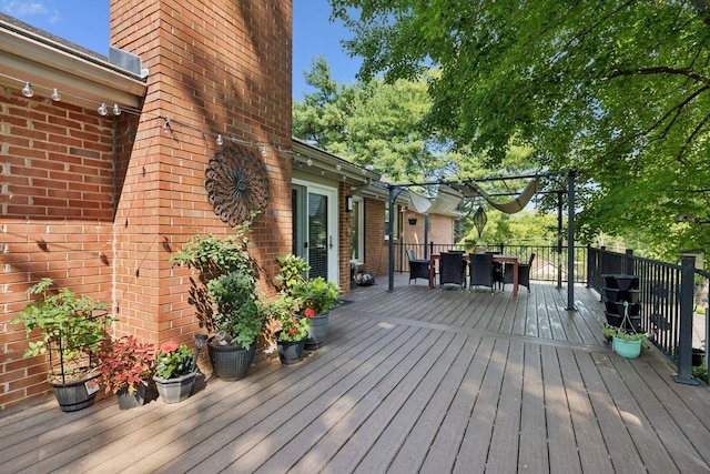 9505 Inavale Ln, Brentwood, TN 37027 - wooden terrace with outdoor dining area