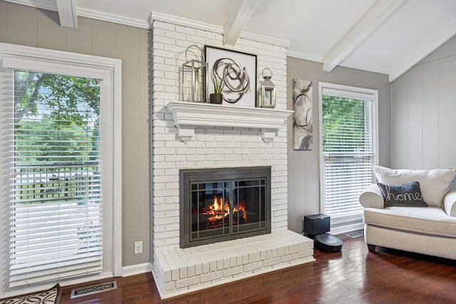 9505 Inavale Ln, Brentwood, TN 37027 - living room with wood finished floors and a brick fireplace