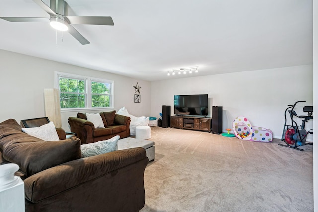 9505 Inavale Ln, Brentwood, TN 37027 - living area featuring carpet flooring and ceiling fan
