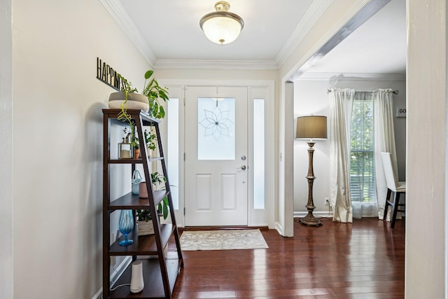 9505 Inavale Ln, Brentwood, TN 37027 - foyer entrance featuring hardwood / wood-style flooring and ornamental molding