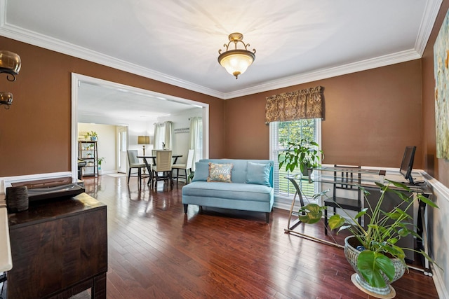 9505 Inavale Ln, Brentwood, TN 37027 - living area featuring ornamental molding and hardwood / wood-style flooring