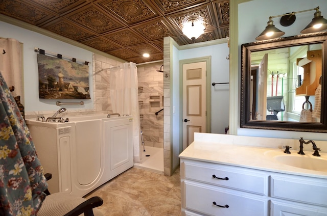 1355 Westfield Rd, Dickson, TN 37055 - full bathroom featuring a shower stall, a bath, and vanity