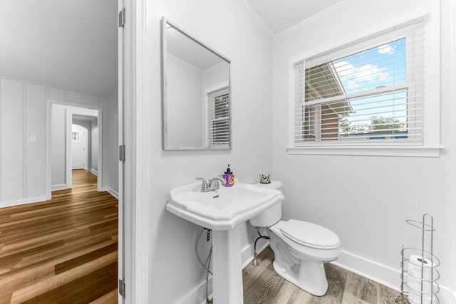 1200 Mill St, Pulaski, TN 38478 - half bathroom featuring wood finished floors and crown molding