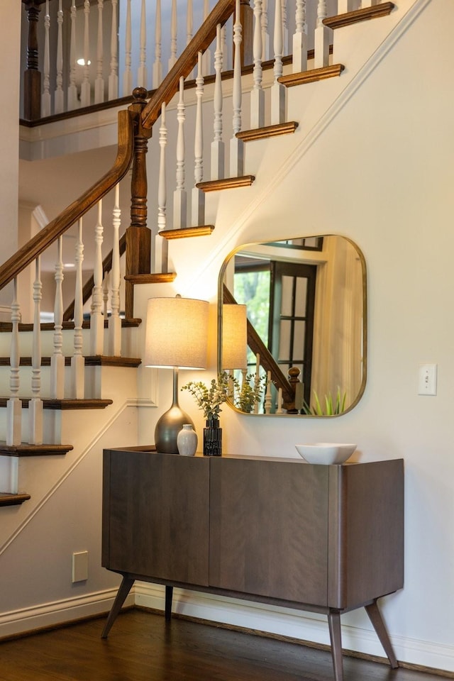 7075 Willowick Dr, Brentwood, TN 37027 - staircase featuring wood finished floors and baseboards
