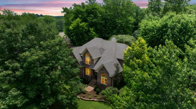 7075 Willowick Dr, Brentwood, TN 37027 - aerial view at dusk