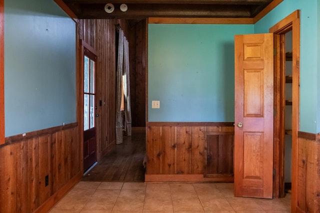 7030 Dodson Branch Rd, Cookeville, TN 38501 - hall featuring a wainscoted wall and wooden walls