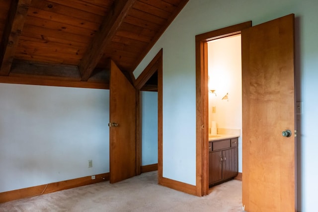7030 Dodson Branch Rd, Cookeville, TN 38501 - unfurnished bedroom featuring wooden ceiling and light colored carpet