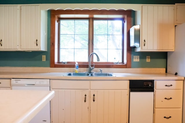 7030 Dodson Branch Rd, Cookeville, TN 38501 - kitchen featuring light countertops, white cabinets, and white dishwasher